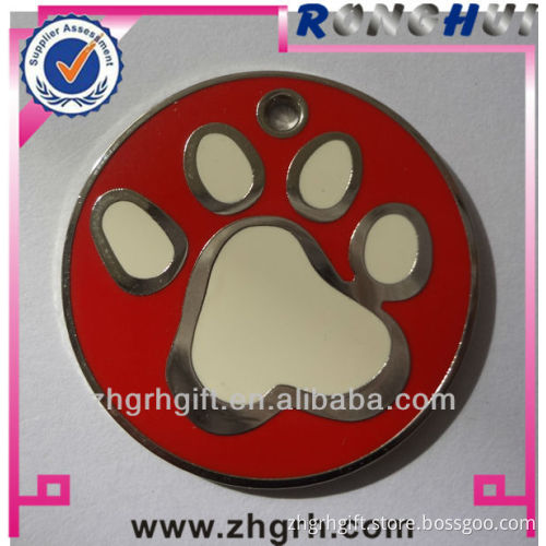 Footprint round metal dog tag maker/supplier/manufactory/wholesaler